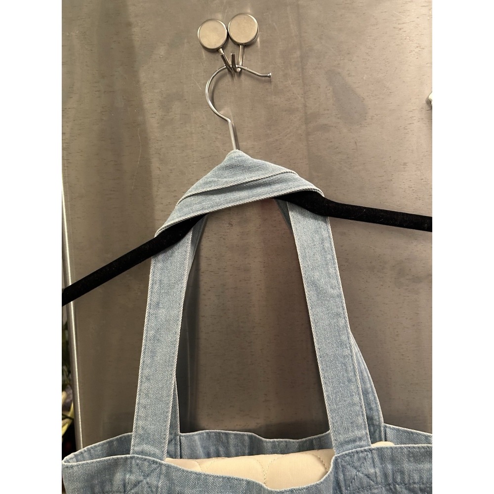 NWOT Peanuts Snoopy Denim Tote/Shopper light Wash Blue 2019 School Work Gym - Picture 9 of 13